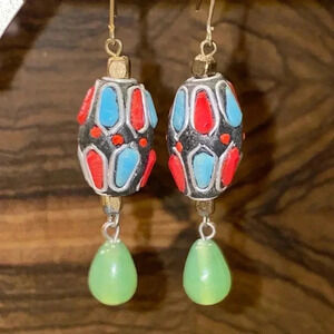 Vintage Tribal Pierced Earrings